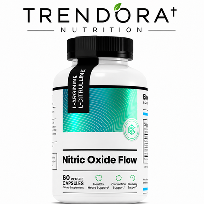 Trendora Nutrtion Nitric Oxide Flow Blood Pressure, Blood Flow, Recovery Support Cardiovascular Health