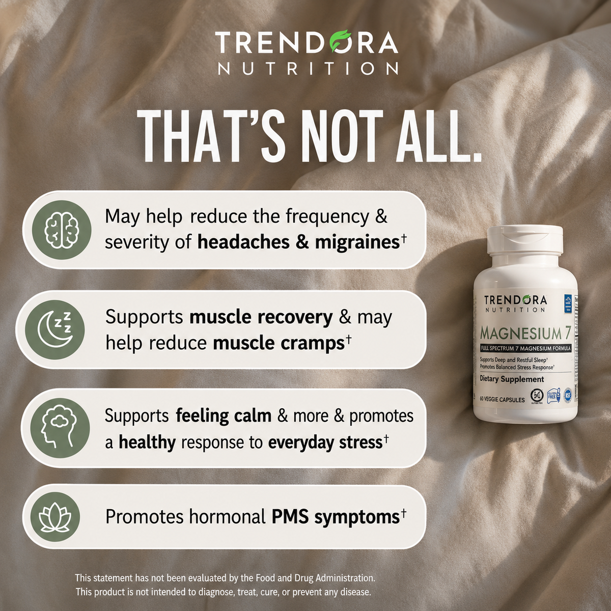 Trendora Nutrition Magnesium 7 Daily Natural Magnesium & Sleep Supplement