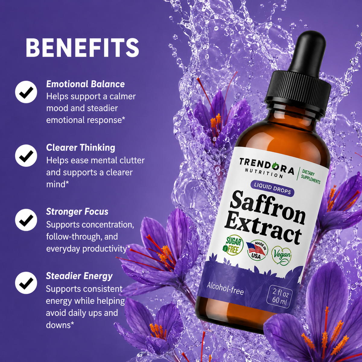 Trendora Nutrition Saffron Extract Liquid Drops