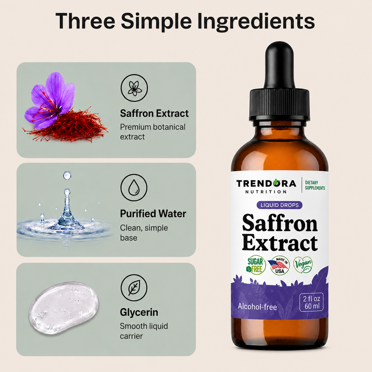 Trendora Nutrition Saffron Extract Liquid Drops