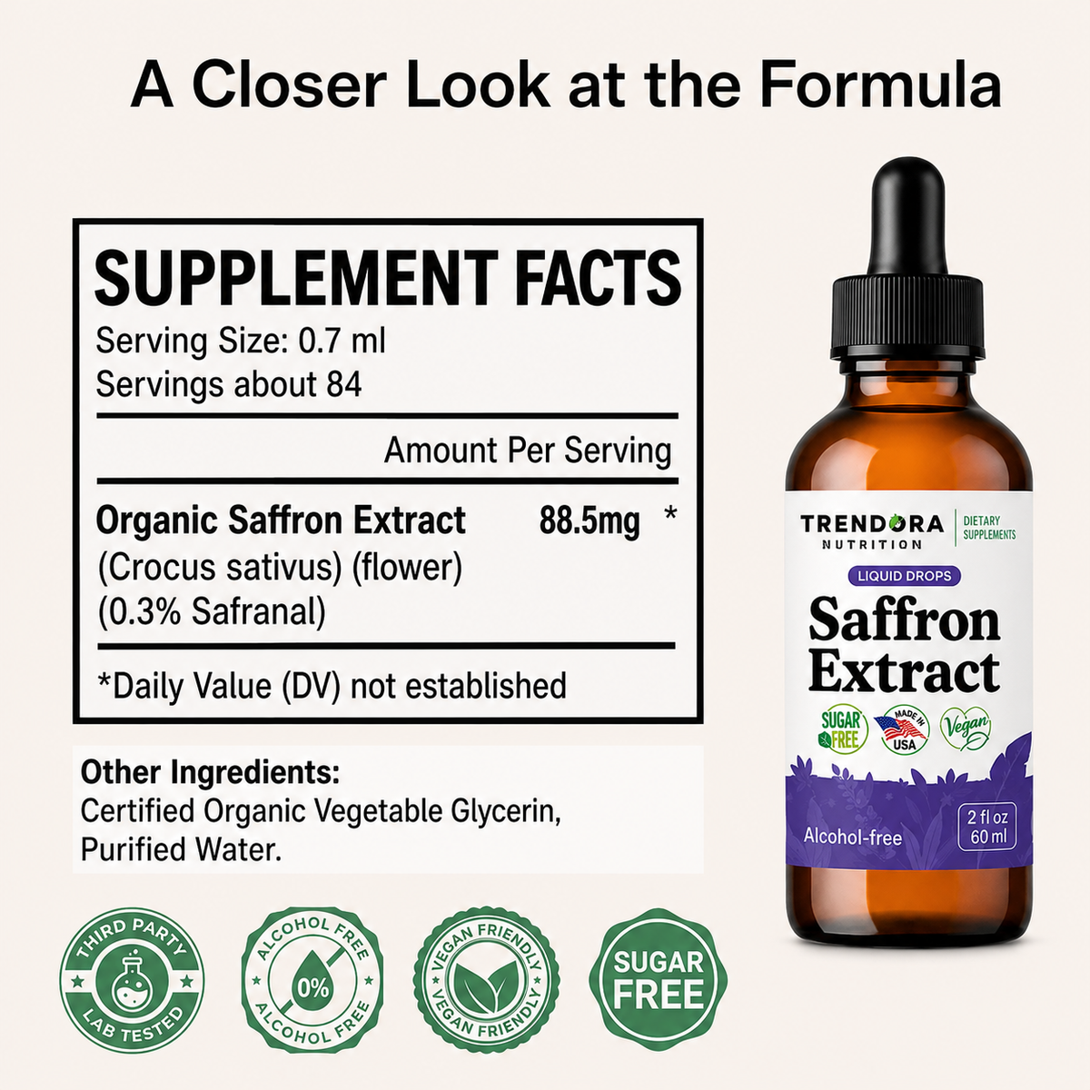 Trendora Nutrition Saffron Extract Liquid Drops