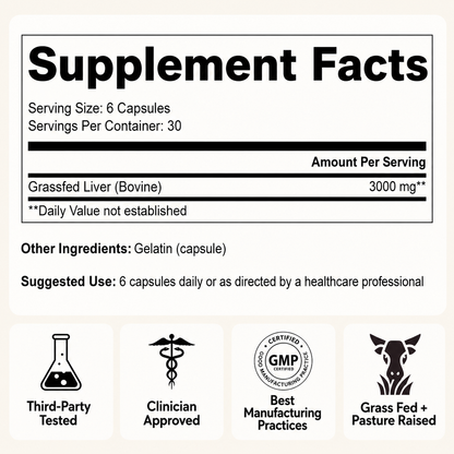 Trendora Nutrition Grass-Fed Beef Liver Capsules