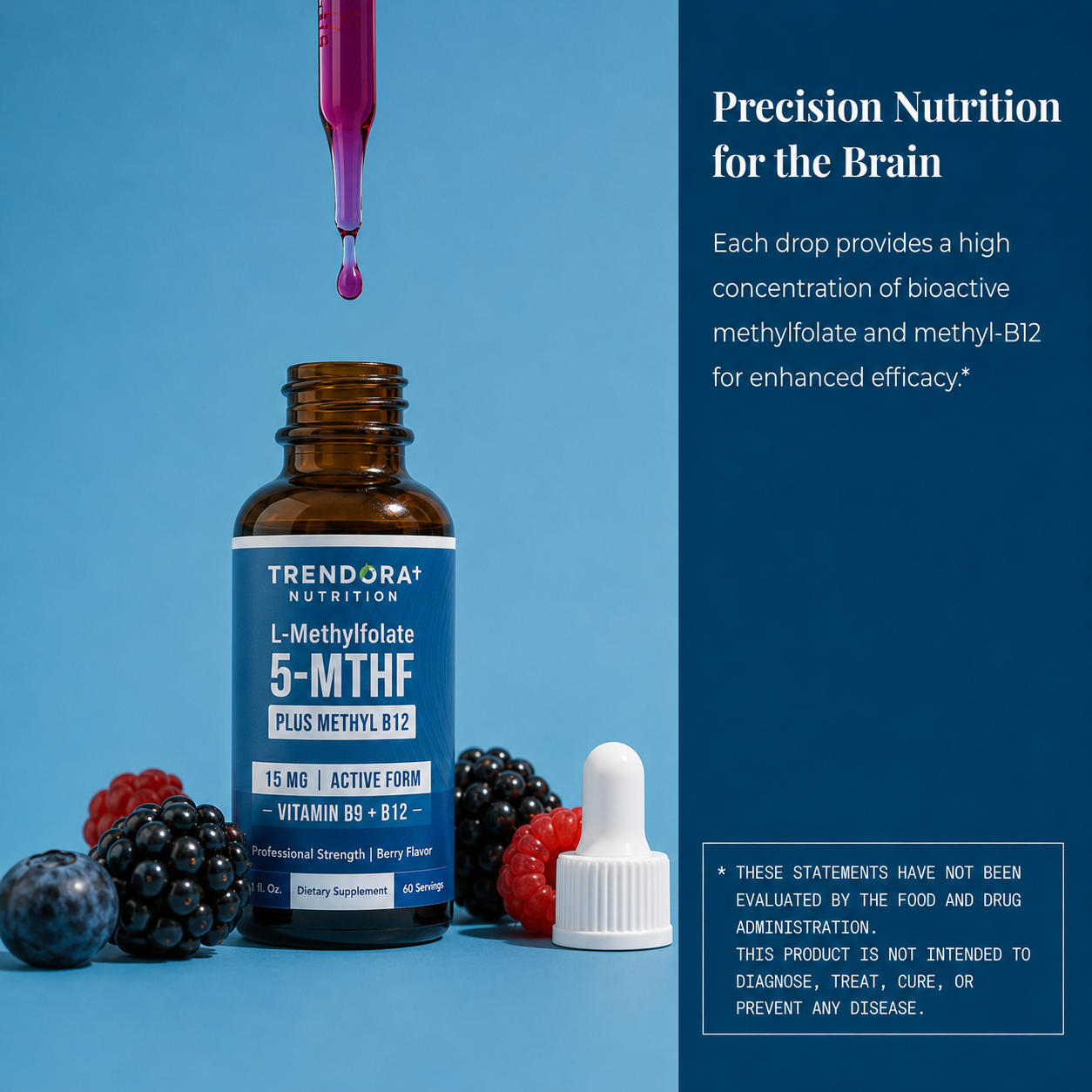 Trendora Nutrtion L-Methylfolate 15mg + B12 Pro Strength
