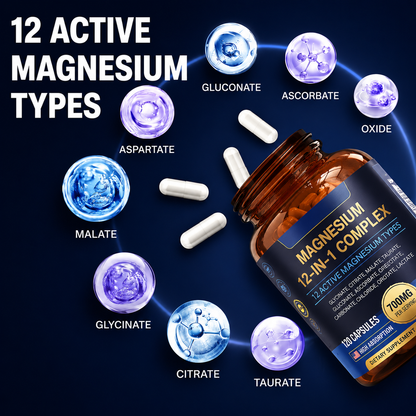 Trendora Nutrition 12-In-1 Magnesium Complex Supports Muscles and Nerve Health