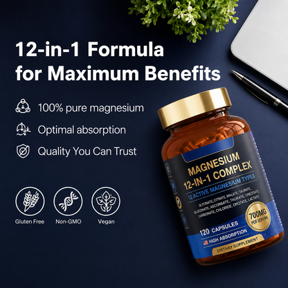 Trendora Nutrition 12-In-1 Magnesium Complex Supports Muscles and Nerve Health
