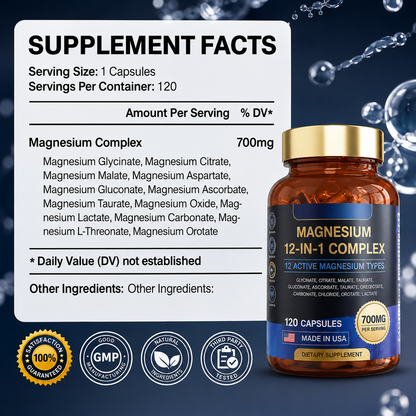 Trendora Nutrition 12-In-1 Magnesium Complex Supports Muscles and Nerve Health