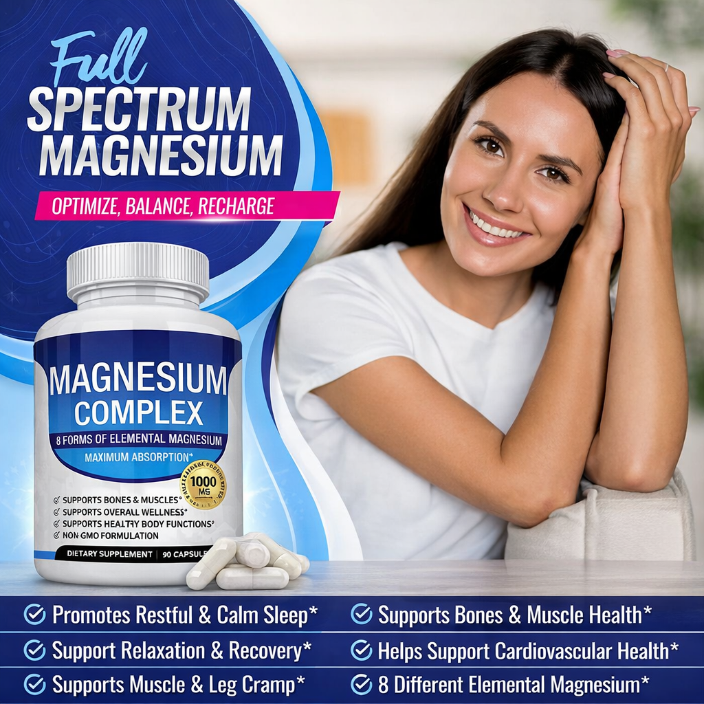 Trendora Magnesium Complex 1000mg- Deep Sleep and Stress Support