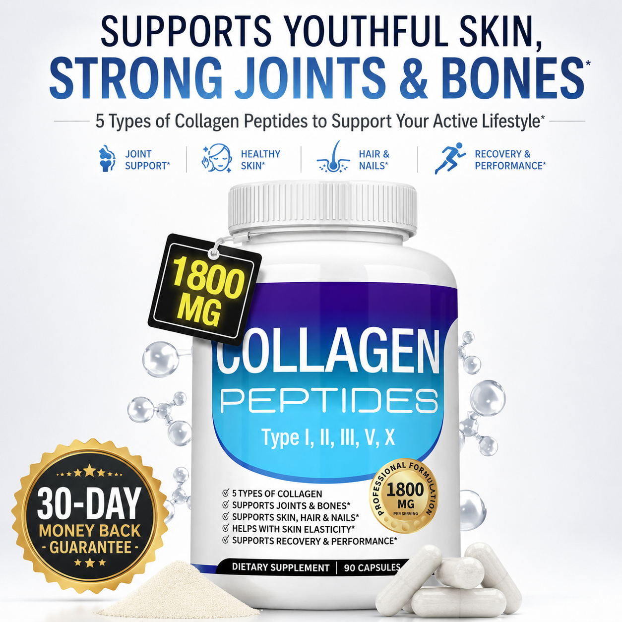 Trendora Collagen Peptides Hair & Skin Health, Anti-Aging, Joint and Bone Health