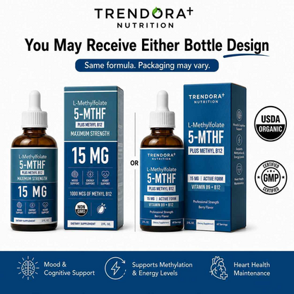 Trendora Nutrtion L-Methylfolate 15mg + B12 Pro Strength